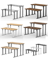 Station de travail électrique blanche pour 2 personnes, tables d'ordinateur, bureau debout électrique, hauteur réglable, bureau à double moteur