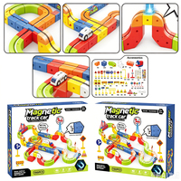 150 piezas YS TOYS Tren Magnético Flexible con Batería de Litio, Juguete de Plástico ABS para Ensamblar, Cubo de Riel de Tren, Edades 2+