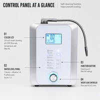Ioniseur d'eau de comptoir EHM-859B, ioniseur d'eau alcaline de bureau, machine d'électrolyse d'eau riche en hydrogène pour la maison, l'hôtel, le bureau