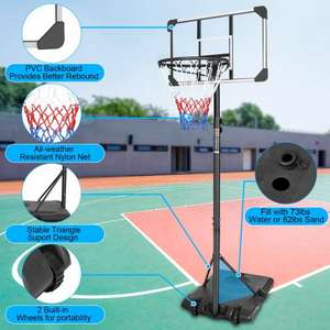 Ruedas de aro de baloncesto ajustables portátiles de 5,6-7 pies, soporte interior/exterior, 5,6-7 pies, equipo de entrenamiento ajustable de 28 pulgadas - Product Image 3