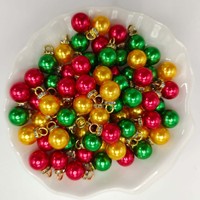 Brillant Brillant Strass Pendentif En Vrac Perle Diy Décoration De Noël Rouge Vert Bleu Perle Cerceau Anneau Charmes À La Main Artisanat ABS Perle