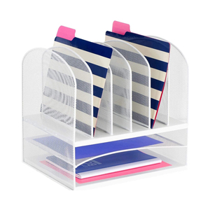 Nhà Máy Giá Kim Loại Màu Đen Dây Lưới Văn Phòng Máy Tính Để Bàn Tập Tin/Giấy/Thư Tổ Chức Giá Tài Liệu Chủ - Product Image 6