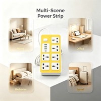 Stop Kontak Multifungsi Warna Kuning 6-Soket Universal dengan Port USB dan Saklar Utama untuk Kebutuhan Sehari-hari