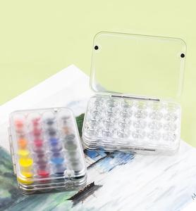 Bview Art <span class=keywords><strong>Palette</strong></span> d'<span class=keywords><strong>aquarelle</strong></span> portable 24 grilles <span class=keywords><strong>Mini</strong></span> plateau de mélange de peinture acrylique de voyage Boîte à palettes en plastique magnétique - Product Image 1