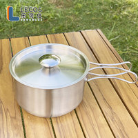 Meilleur fournisseur d'appareils de cuisine d'extérieur Poêle de camp empilable et touristique OEM Batterie de cuisine en acier inoxydable Ensemble de cuisine de camping