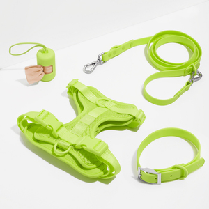 2025 Manufacturers Custom Logo Luxury No Pull Waterproof Training Lead Pet <strong>Cat</strong> Dog Poop Bag Holder PVC <strong>Harness</strong> Leash Collar Set - Product Image 5
