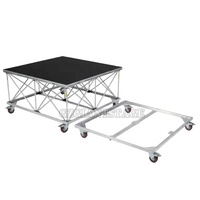 Scène mobile portable Intellistage 1M x 1M avec plateforme en contreplaqué/tapis/acrylique et podium pliable
