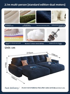 Sofá Cama Eléctrico de Tela Chenille con Extensión Telescópica para Salas de Estar Pequeñas, Estructura de Madera - Product Image 6