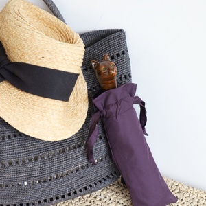 Customizable Natural Wood Manual Three-folding Walking Stick with Full Printing Vintage Umbrella Modern Design Metal <b>Frame</b> - Product Image 4