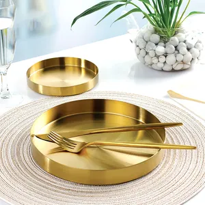 gold stahl platte Suppliers-Gold Edelstahls chale Metalls chale matte fertige Platte