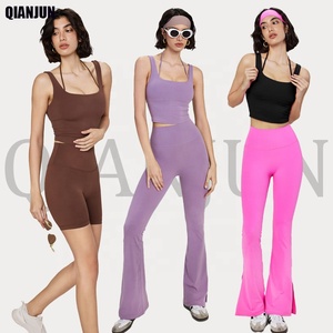 New Arrival Seamless High Waist Leggings Beauty Back Sexy Bra 2 Piece Yoga Gym Suit Set Women Fitness Sports Wear <strong>Clothes</strong> - Product Image 2