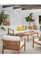 Günstige wasserdichte Möbel mit Kissen Wohnzimmer Balkon Patio Hotel Teakholz Schnitt Garten Outdoor Sofa