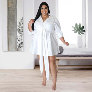 La maggior parte dei prodotti <span class=keywords><strong>Online</strong></span> più venduti abbigliamento femminile Sexy tinta unita cravatta abito camicia corta - Product Image 5