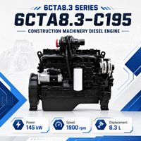 Moteur diesel 6 cylindres CUMS 6CTA8.3-C195 145 kW 1900 tr/min 8,3 L refroidi par eau pour excavatrice, chargeuse, grue et machines