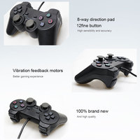 Manette de jeu filaire portable 1,8 m en stock, double vibration, pour PS2, PC, Android TV, Joystick de jeu pour P2