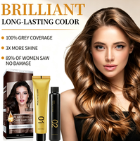 Crema de Tinte para el Cabello a Base de Plantas, Coloración Instantánea, Segura, Sin Amoníaco, Colores Personalizables, Sin Daño al Cabello, Crema de Coloración Resistente a la Decoloración