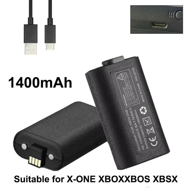 For Xboxes One X S Play and Charge Kit Lithium Polymer Rechargeable Battery Pack & Charging Cable