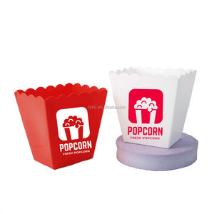 Tinas grandes de plástico para palomitas de maíz, Cubo de palomitas de maíz blanco y rojo, contenedor reutilizable para película familiar en casa, portador de almacenamiento personalizado - Product Image 3