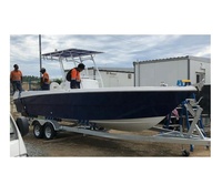 Bateau de pêche à console centrale en fibre de verre de 27 pieds avec moteur hors-bord de 85 à 115 CV à vendre