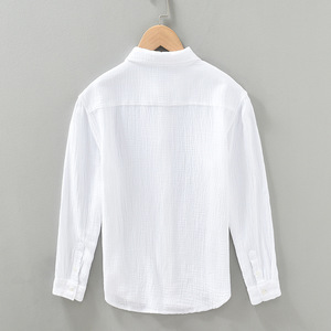 <span class=keywords><strong>M</strong></span>-3XL เสื้อแขนยาวผ้าโปร่งย่นสองชั้นสำหรับผู้ชาย, เสื้อเชิ้ตลำลองคอเหลี่ยมระบายอากาศได้ดีใส่สบาย - Product Image 6