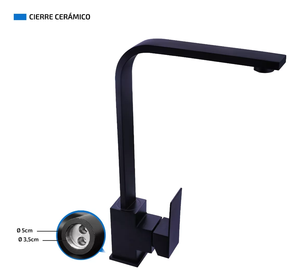 Grifería Monomando para Cocina, Lavabo, Acero Inoxidable, Color Negro Mate - Product Image 4