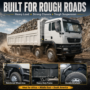Camion benne 8x4 robuste Sinotruk Howo, camion benne 8x4 d'occasion à vendre - Product Image 4