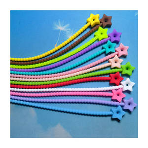 Bandes de reliure autobloquantes dégradées en caoutchouc Silicone Tie Star Flower Colorful Bandage Rope DIY Keychain Pendant Bundle Tool - Product Image 5
