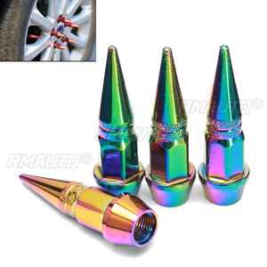 8 pièces de capuchons de valve à tige longue colorés en métal anti-poussière pour voiture, vélo, moto et accessoires automobiles - Product Image 2