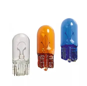 W5W Lampu Miniatur Mobil T10, 12V 3W 5W Amber Jernih Biru