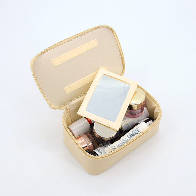 High Quality Women's Travel Leather Makeup Case with Mirror Travel Makeup Bag Women Cosmetic Bags Cosmetic Storage Box