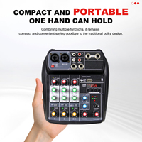 ELM AI-4 Contrôleur d'interface USB 4 canaux pour système de mixage audio mini karaoké domestique, noir, universel, en plastique