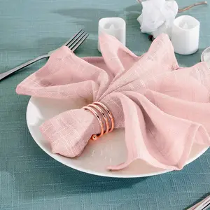 Slubby Textured Cloth Dinner Napkins Wrinkle Resistant Linen