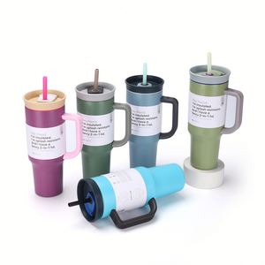 Vaso Térmico Clásico de Acero Inoxidable de 40 oz con Asa y Succión para Viajes y Uso al Aire Libre, Portátil para Bebidas Frías/Calientes - Product Image 1