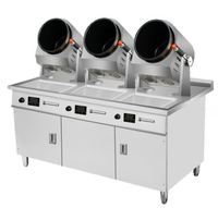 Robot Wok à double tête Armoire à remuer à gaz intelligente Machine à cuire à rouleaux antiadhésifs automatique Equipement alimentaire intelligent commercial