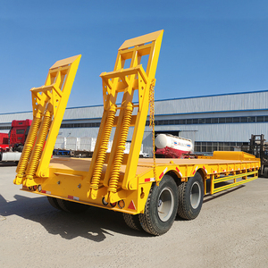 Semirremolque de Plataforma Baja de 2 Ejes Desmontable de 12m de <span class=keywords><strong>Segunda</strong></span> <span class=keywords><strong>Mano</strong></span> Barato para Transporte de Excavadoras, <span class=keywords><strong>Remolque</strong></span> de Plataforma Baja de Servicio Pesado - Product Image 4