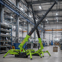Mini-grue araignée compacte avec flèche articulée flexible pour l'installation de vitrages et le levage sur toiture en environnements confinés/intérieurs
