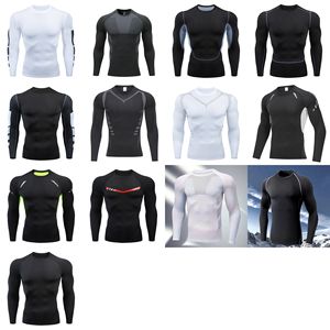 <span class=keywords><strong>Maglietta</strong></span> aderente da <span class=keywords><strong>uomo</strong></span> sportiva traspirante da palestra allenamento Fitness Top Running basket a maniche corte t-shirt per la corsa - Product Image 3
