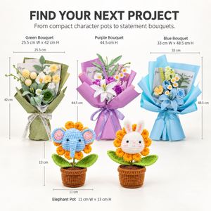 Kit de Crochet Plante Succulente Cactus – Idéal pour Débutants – Fil, Crochet et Tutoriel Vidéo Inclus – Ensemble DIY pour Décoration Maison et Bureau – Cadeau - Product Image 2