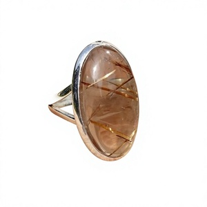 Wholesale 925 Sterling Silver Yellow Gemstone Cocktail Ring Handmade Natural Golden Rutile IGI Certified Bezel Setting Parties - Product Image 1