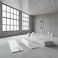 Panneau de plafond en PVC moderne imperméable sur mesure avec grille de plafond pour hôpital, hôtel, sous-sol, appartement, salons, cuisines