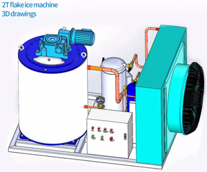 Machine à glaçons en flocons Robin 5T - Acier inoxydable, refroidissement par eau électrique, usage industriel - Product Image 5