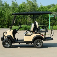 Voiturette de golf électrique 4 places, batterie lithium 72V, moteur 7KW, couleurs de sièges extérieurs personnalisables, grand panier de rangement
