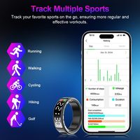 Bague connectée intelligente en acier premium 2025 pour le suivi de l'humeur et de la santé, avec contrôle par application, chargement magnétique et étanchéité IP68