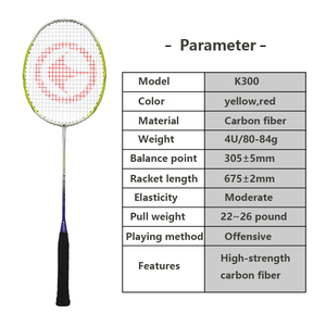 Raquette légère Kunli <span class=keywords><strong>Badminton</strong></span> K300 en fibre de carbone 4u 82g Raquette de <span class=keywords><strong>badminton</strong></span> professionnelle - Product Image 5