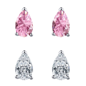 Boucles d'oreilles clous en diamant de laboratoire taille poire, certifiées IGI, en or massif 14 carats, cadeau de mariage ou d'anniversaire, bijoux en forme de goutte d'eau avec griffes - Product Image 1