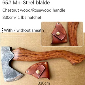 Hache polyvalente en acier au manganèse <span class=keywords><strong>MY6</strong></span>, manche en bois de châtaigne, hache à abattre, utilisation en camping, survie, coupe du bois, outil de hachage de cuisine - Product Image 6