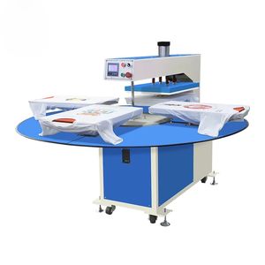 Precio de fábrica Automático Neumático <span class=keywords><strong>Cuatro</strong></span> <span class=keywords><strong>estaciones</strong></span> Rotación Tipo Máquina de prensa de calor con motor - Product Image 4