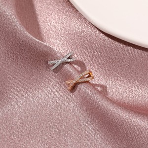 Boucles d'oreilles en forme de X en cristal, à clipser, sans perçage, en zircone cubique, pour femmes - Product Image 2