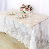 Nappe en dentelle brodée florale personnalisée en gros, nappes carrées et rectangulaires romantiques pour la décoration de table à manger