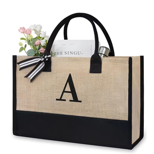 Portable Customized Personality Travel Beach Trip Shopping Groceries Wedding Gifts <strong>Jute</strong> <strong>Bag</strong> Durable Waterproof <strong>Jute</strong> <strong>Tote</strong> <strong>Bags</strong> - Product Image 1
